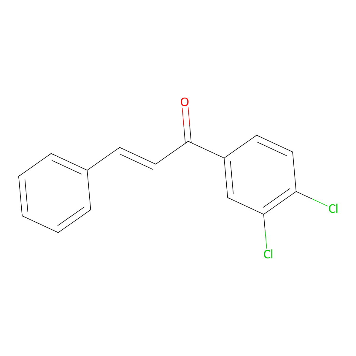 (2E)-1-(3,4-Dichlorophenyl)-3-phenylprop-2-en-1-one molecular structure, CAS 144100-20-9