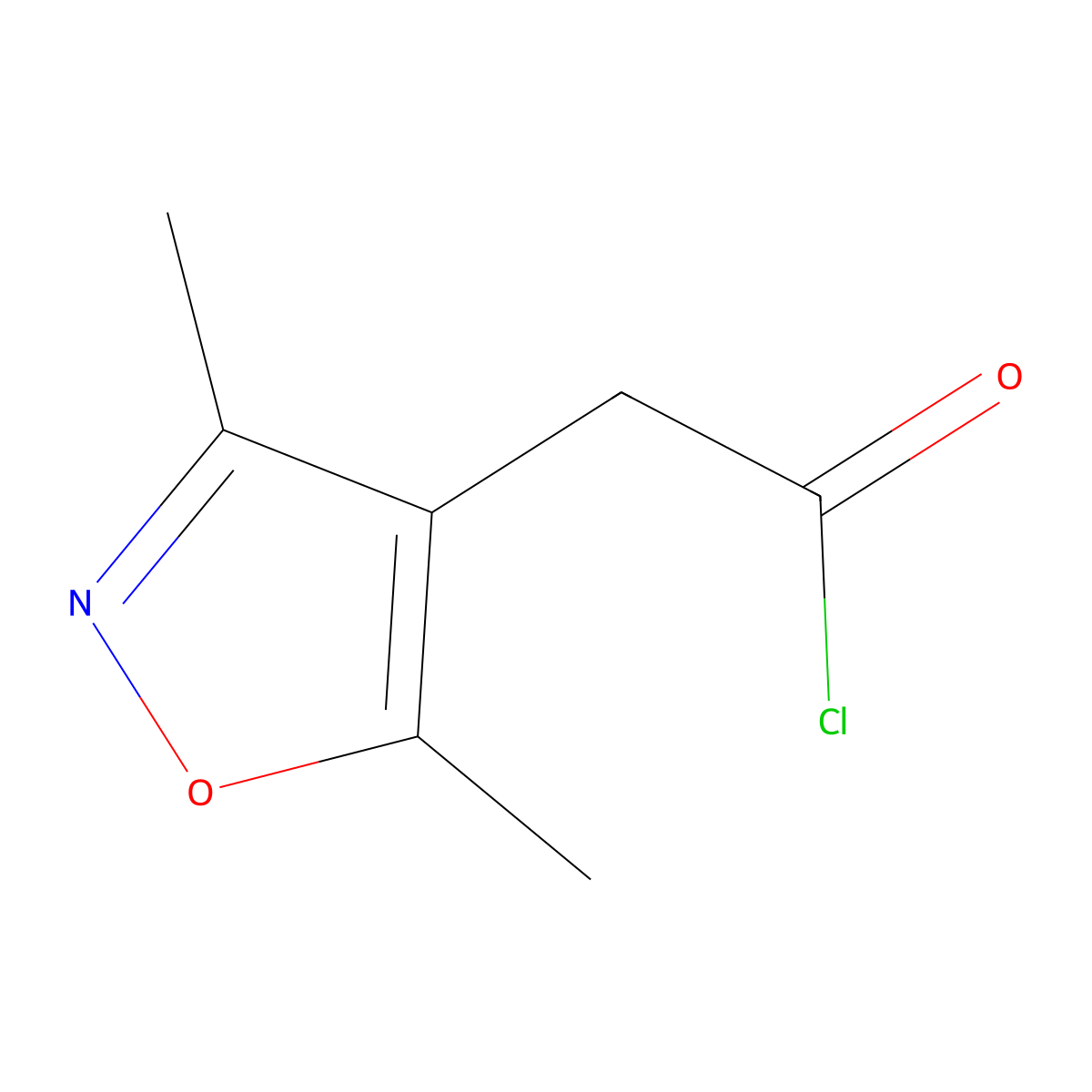 (3,5-Dimethylisoxazol-4-yl)acetyl chloride molecular structure, CAS 144102-13-6