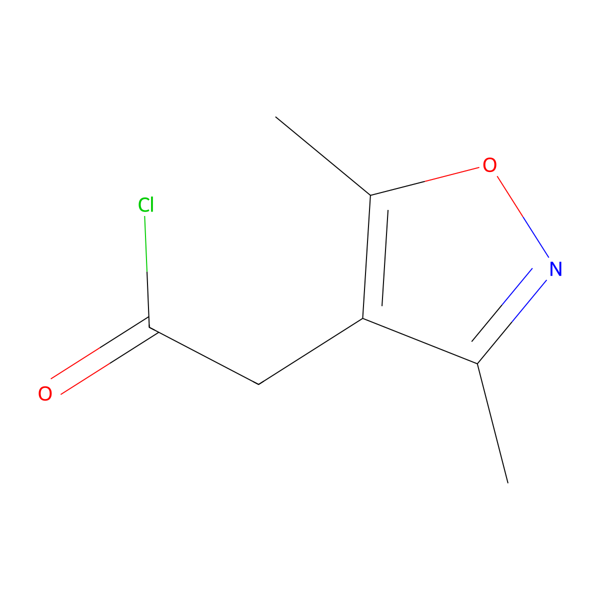 (3,5-Dimethylisoxazol-4-yl)acetyl chloride molecular structure, CAS 144102-13-6