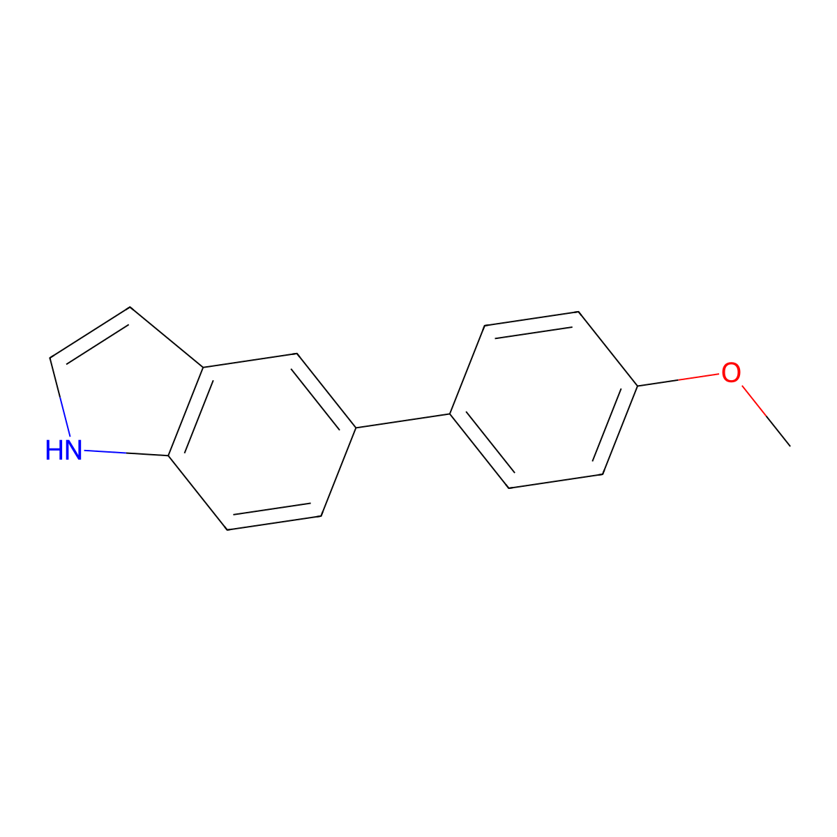 5-(4-methoxyphenyl)-1H-indole molecular structure, CAS 144104-46-1