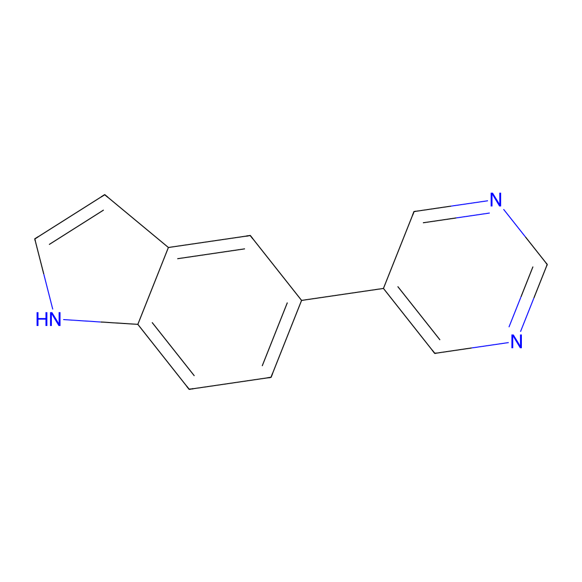 5-(Pyrimidin-5-YL)-1H-indole molecular structure, CAS 144104-51-8