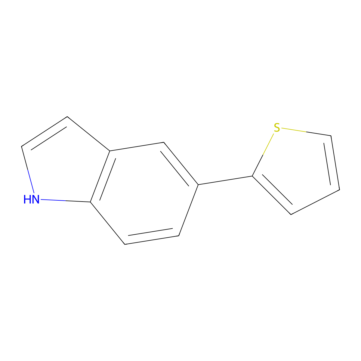 5-(thiophen-2-yl)-1H-indole molecular structure, CAS 144104-54-1