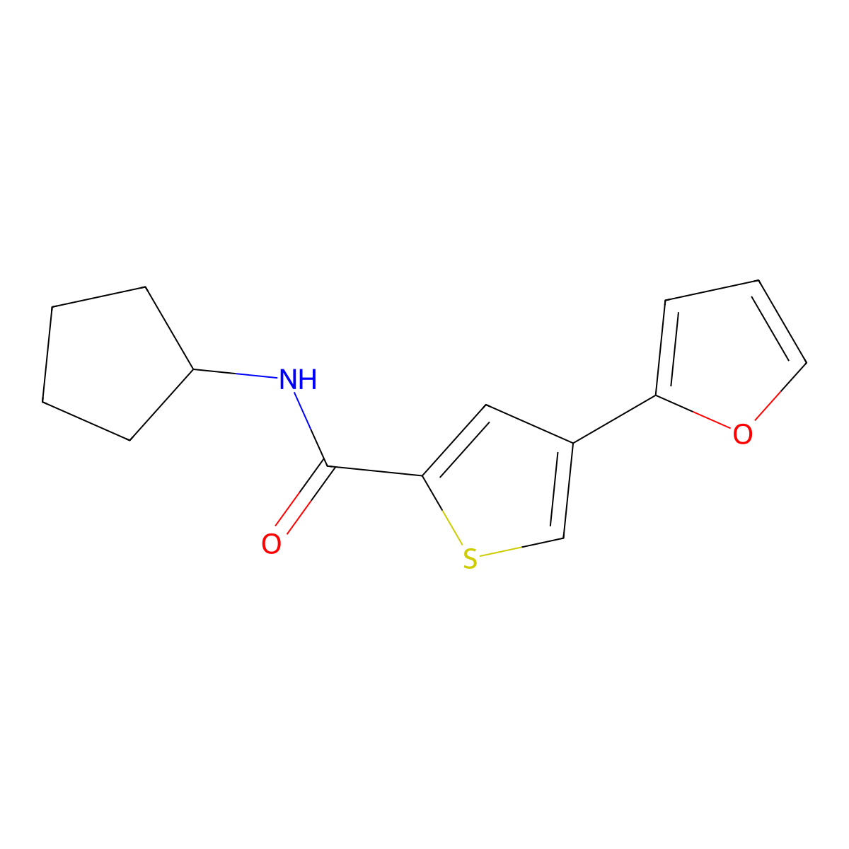 N-Cyclopentyl-4-(furan-2-YL)thiophene-2-carboxamide molecular structure, CAS 1441050-05-0