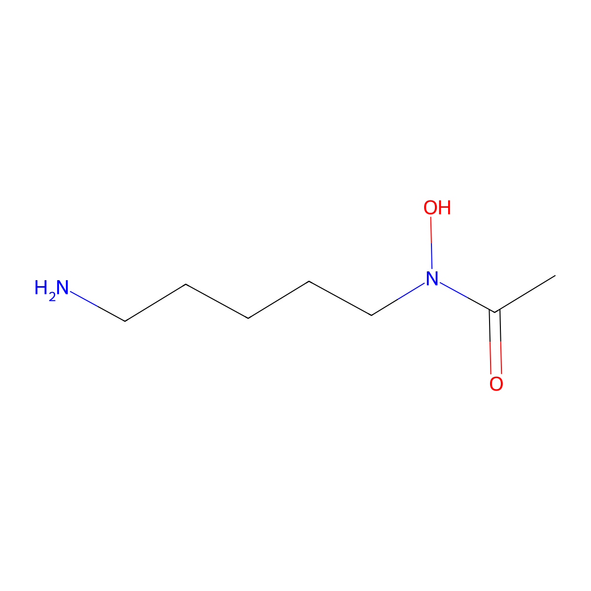 N-(5-aminopentyl)-N-hydroxyacetamide molecular structure, CAS 144108-69-0