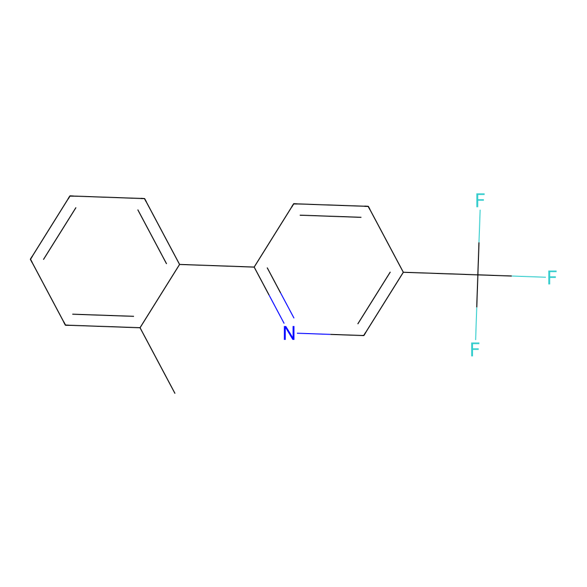 2-(2-Methylphenyl)-5-(trifluoromethyl)pyridine molecular structure, CAS 1441122-89-9