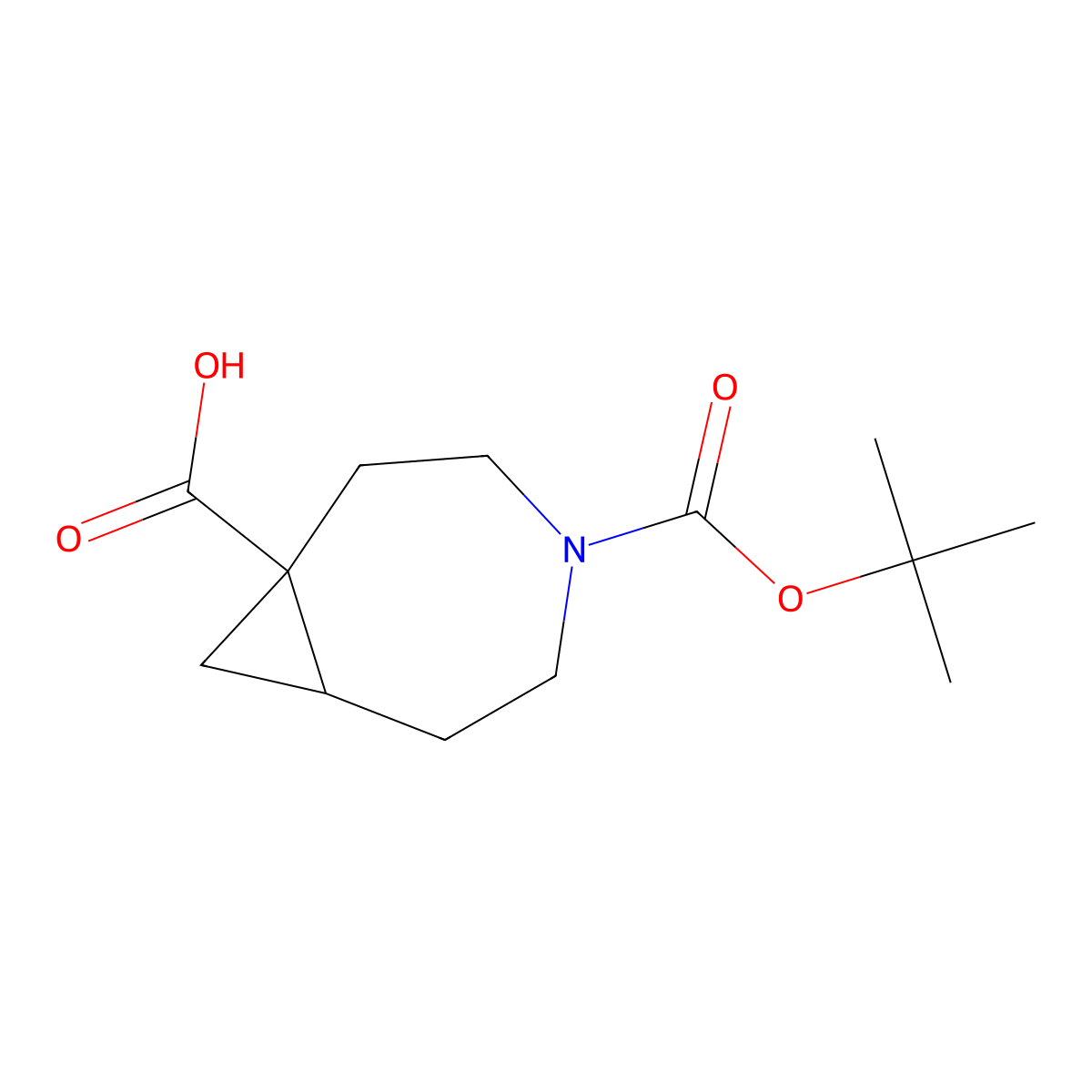 4-(tert-Butoxycarbonyl)-4-azabicyclo[5.1.0]octane-1-carboxylic acid molecular structure, CAS 1441165-76-9