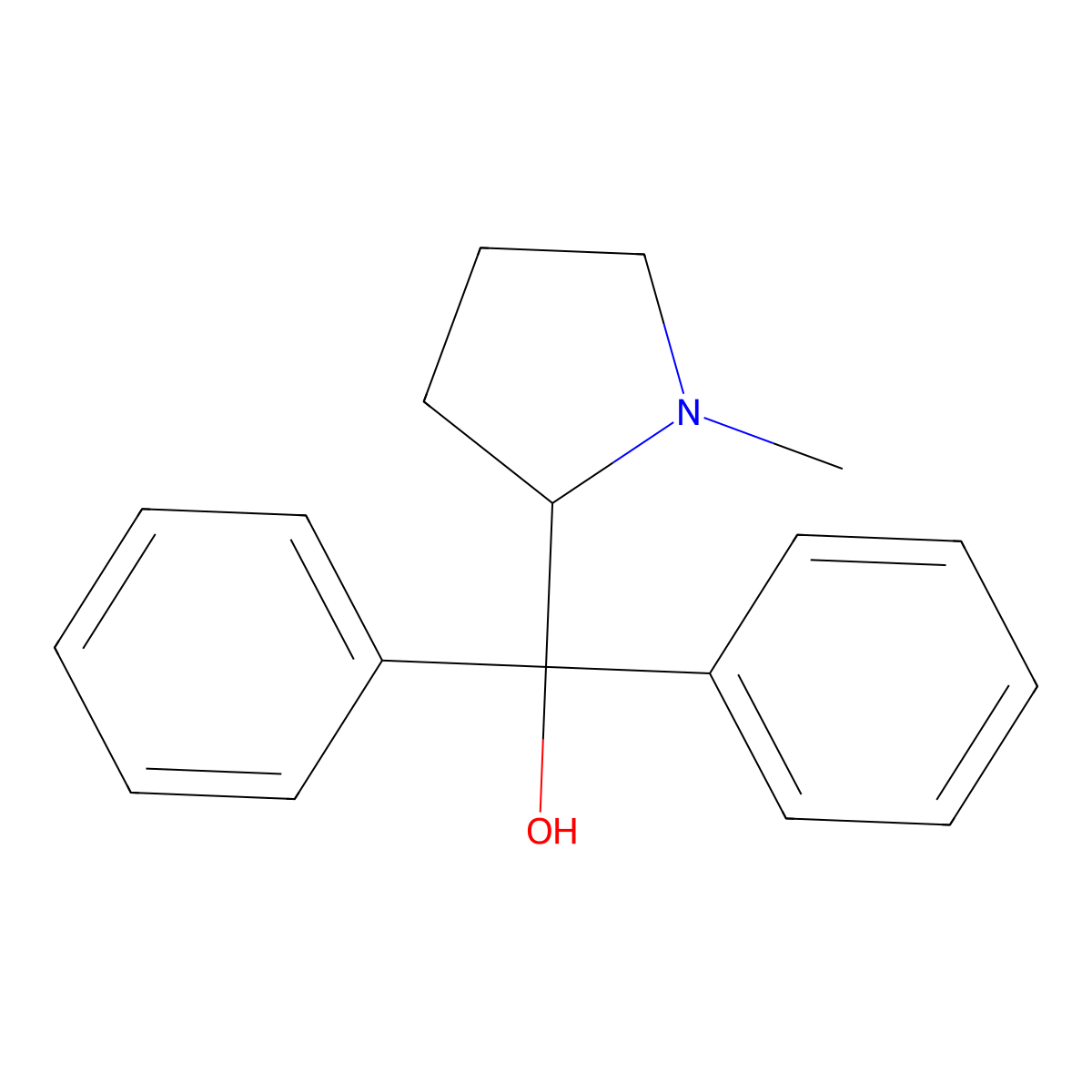 (R)-(-)-2-[Hydroxy(diphenyl)methyl]-1-methylpyrrolidine molecular structure, CAS 144119-12-0