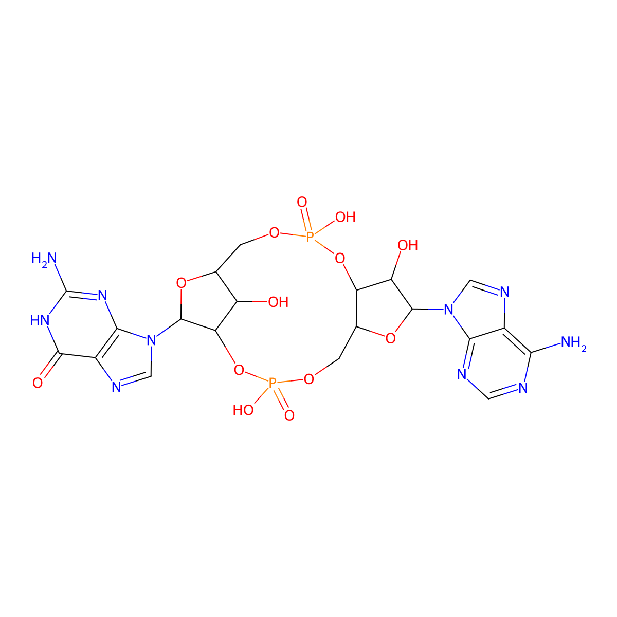 2',3'-Cyclic guanosine monophosphate-adenosine monophosphate molecular structure, CAS 1441190-66-4