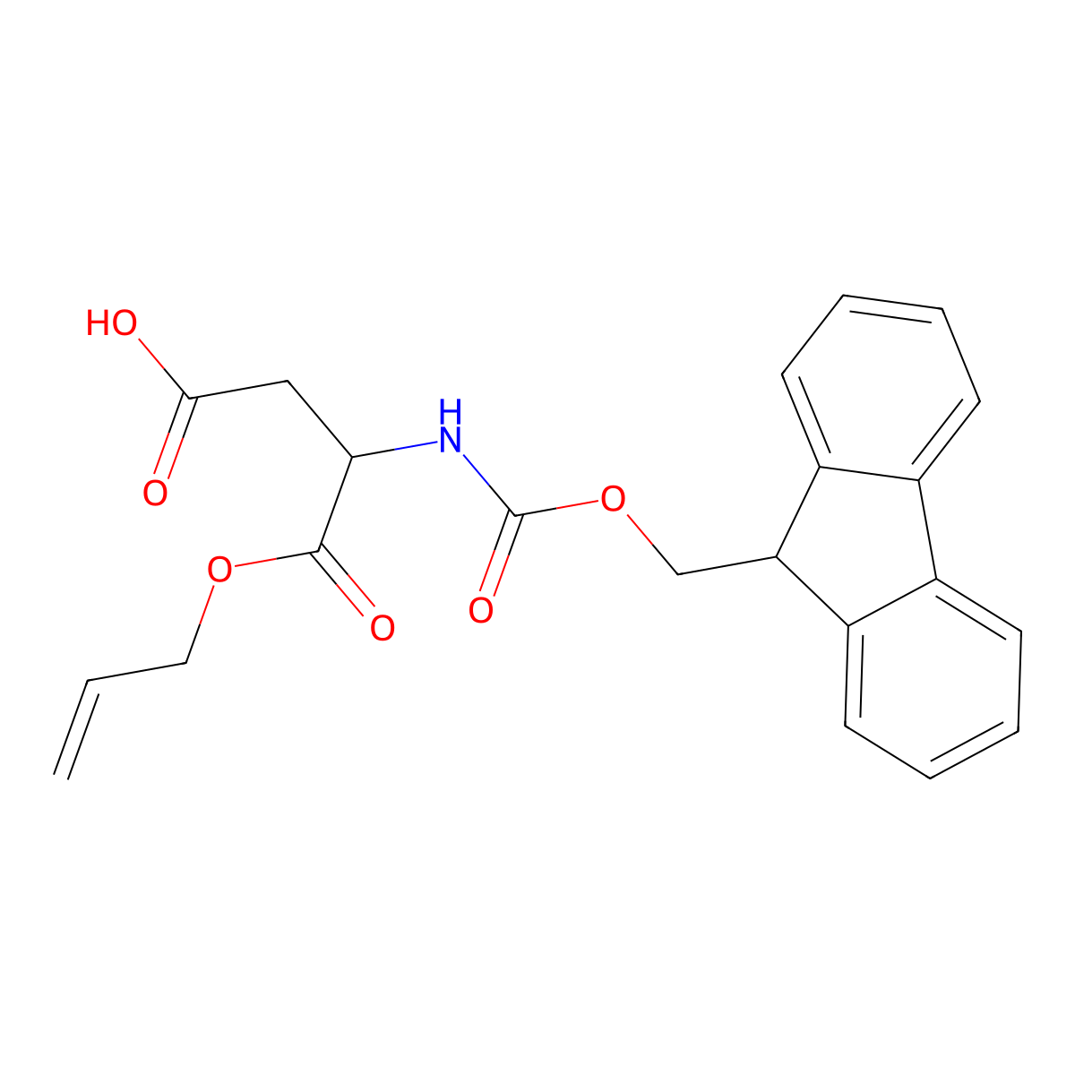 Fmoc-Asp-OAll molecular structure, CAS 144120-53-6