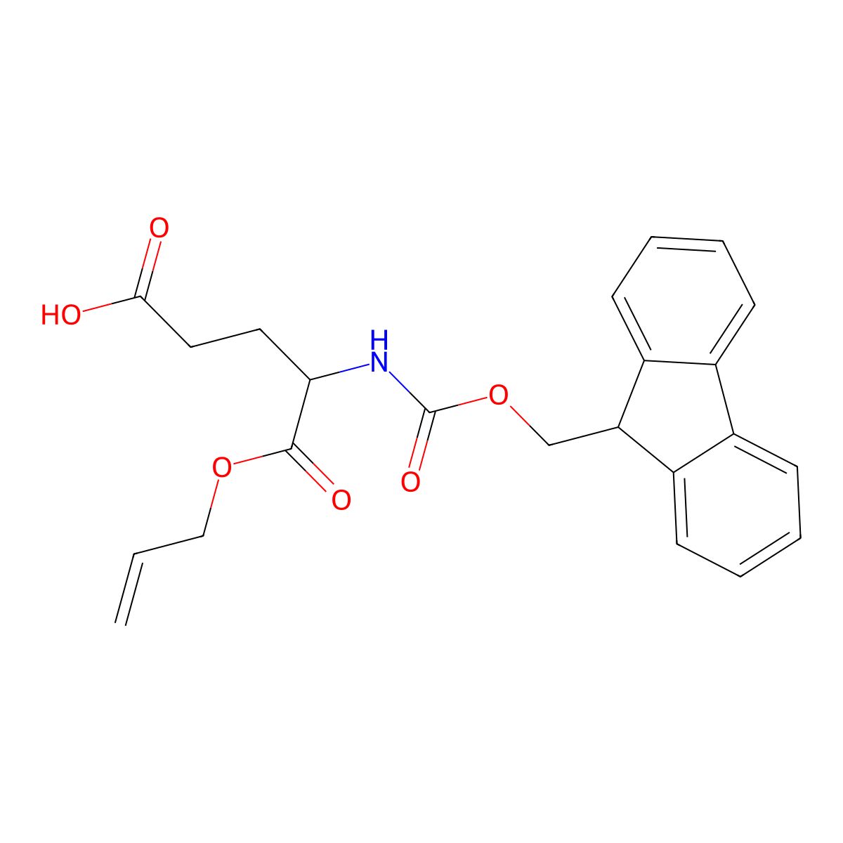 N-alpha-(9-Fluorenylmethyloxycarbonyl)-L-glutamic-acid-alpha allyl ester molecular structure, CAS 144120-54-7