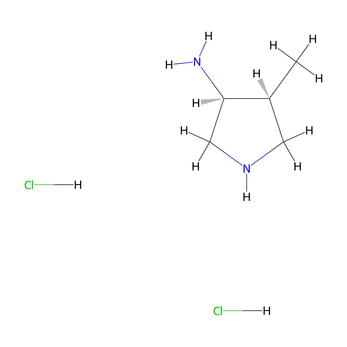 (3S,4S)-4-Methylpyrrolidin-3-amine dihydrochloride molecular structure, CAS 144124-90-3