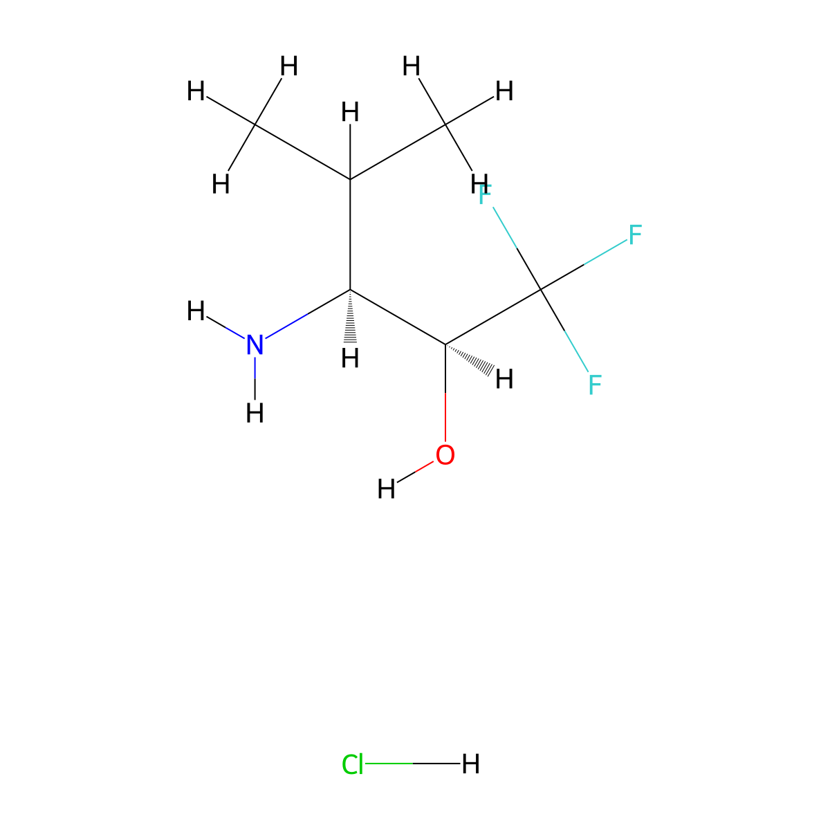 (2S,3S)-3-Amino-1,1,1-trifluoro-4-methylpentan-2-ol hydrochloride molecular structure, CAS 144125-43-9
