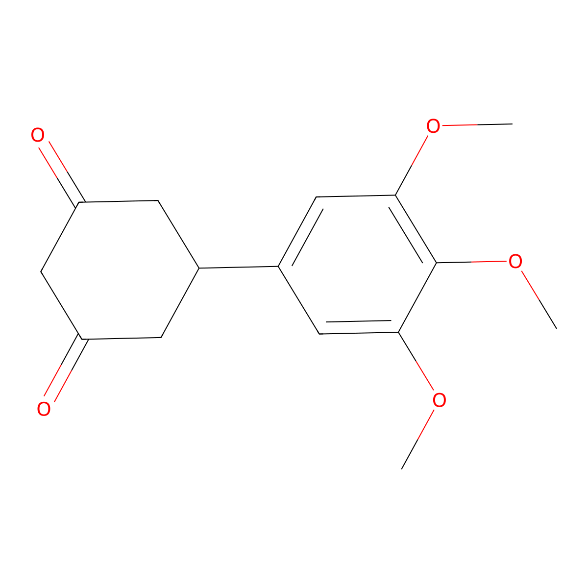 5-(3,4,5-Trimethoxyphenyl)cyclohexane-1,3-dione molecular structure, CAS 144128-69-8