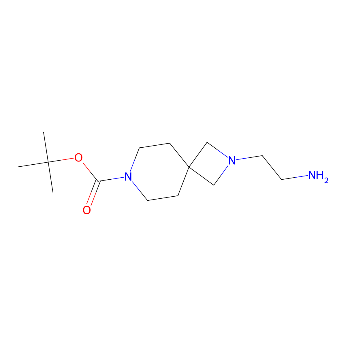 Tert-butyl 2-(2-aminoethyl)-2,7-diazaspiro[3.5]nonane-7-carboxylate molecular structure, CAS 1441357-10-3