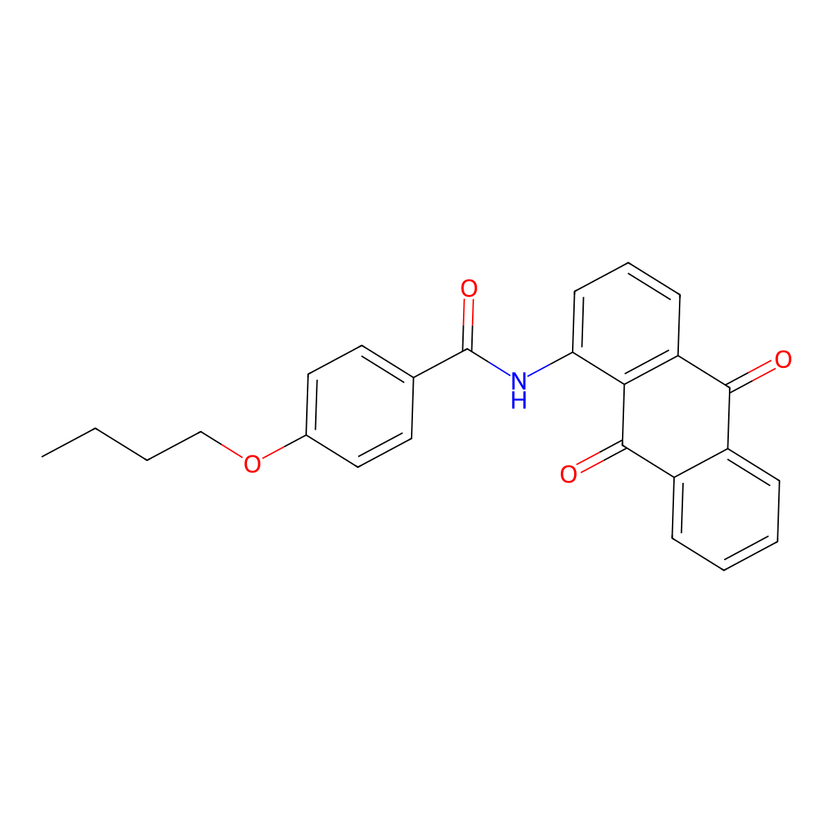 4-butoxy-N-(9,10-dioxo-9,10-dihydroanthracen-1-yl)benzamide molecular structure, CAS 144137-79-1