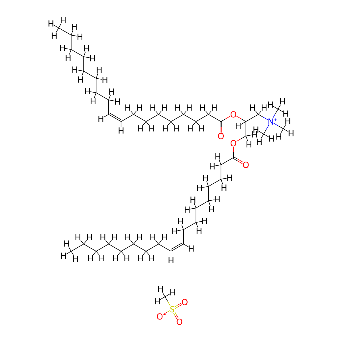 DOTAP mesylate molecular structure, CAS 144139-73-1