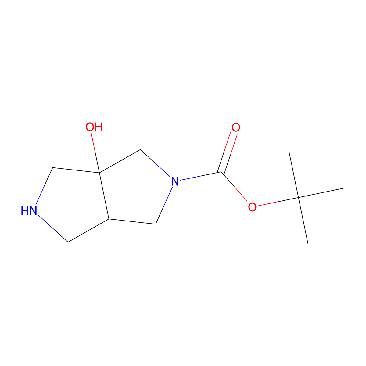 tert-butyl (3aS,6aS)-3a-hydroxy-octahydropyrrolo[3,4-c]pyrrole-2-carboxylate molecular structure, CAS 1441392-09-1