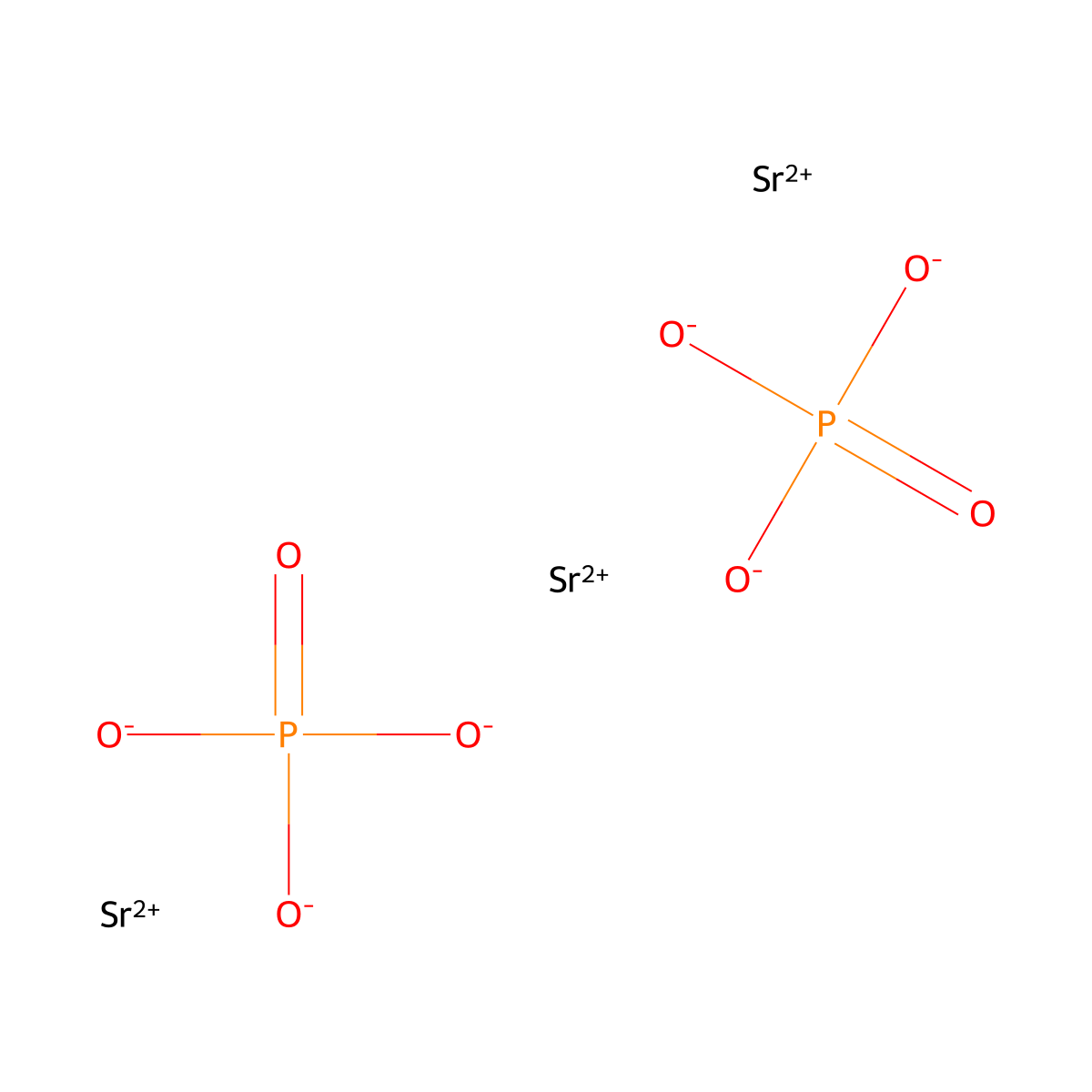 Strontium orthophosphate molecular structure, CAS 14414-90-5