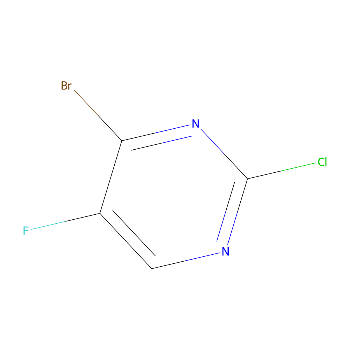 4-Bromo-2-chloro-5-fluoropyrimidine molecular structure, CAS 1441422-22-5