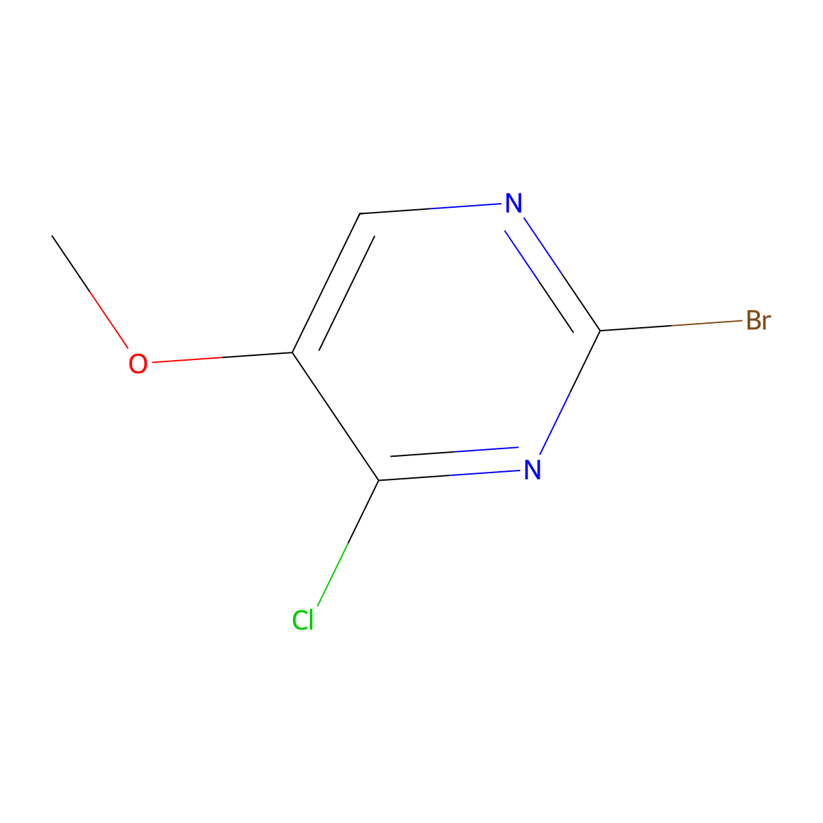 2-Bromo-4-chloro-5-methoxypyrimidine molecular structure, CAS 1441422-32-7