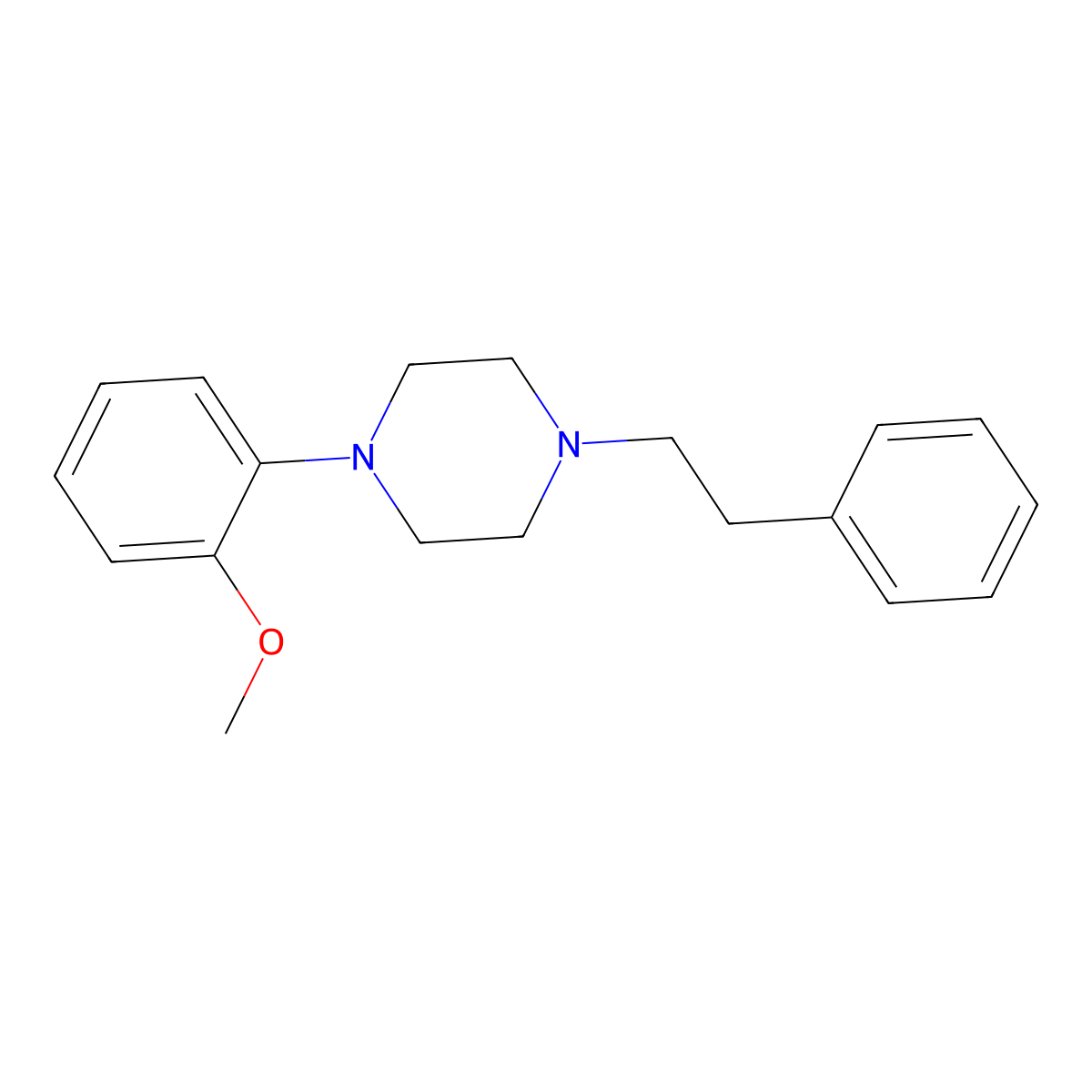 Piperazine, 1-(2-methoxyphenyl)-4-(2-phenylethyl)- molecular structure, CAS 144146-62-3