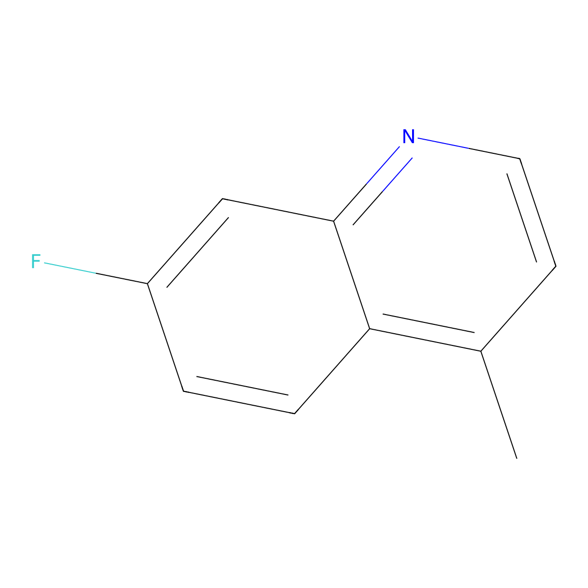 7-Fluoro-4-methylquinoline molecular structure, CAS 144147-01-3