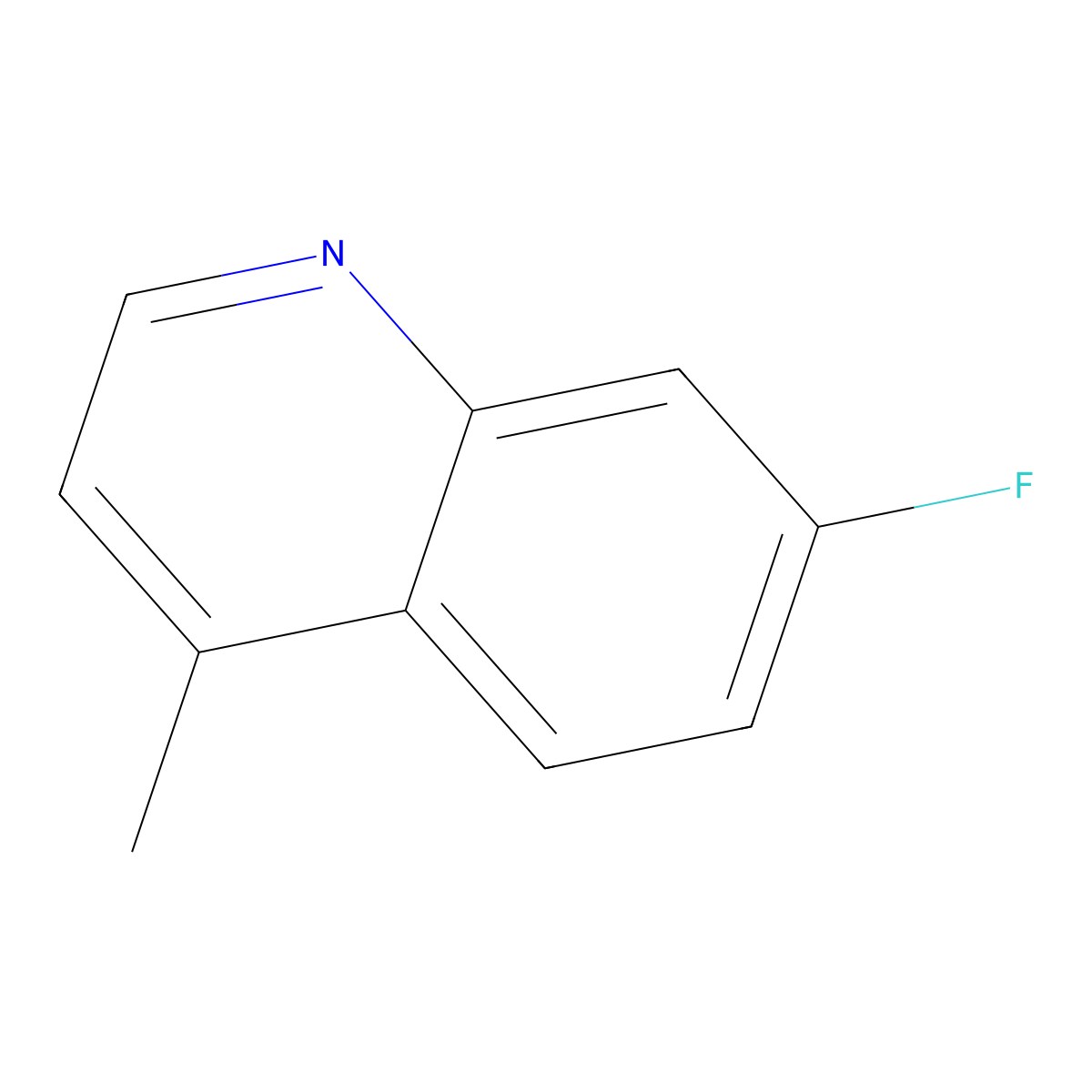 7-Fluoro-4-methylquinoline molecular structure, CAS 144147-01-3