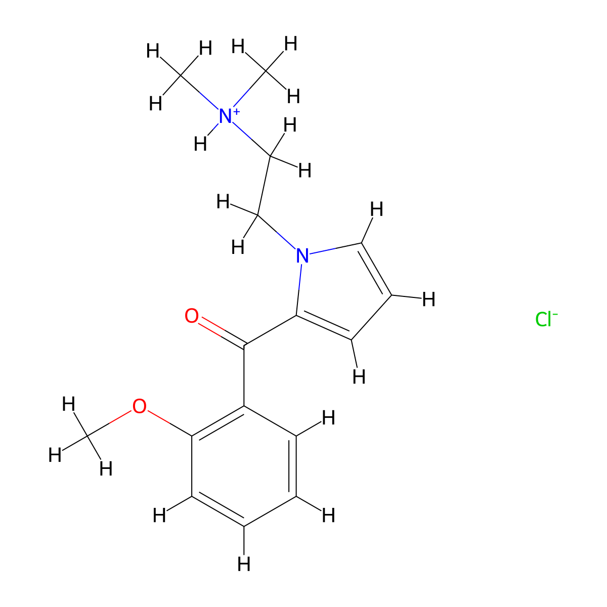 Ketone, 1-(2-(dimethylamino)ethyl)pyrrol-2-yl o-methoxyphenyl, hydrochloride molecular structure, CAS 14415-61-3