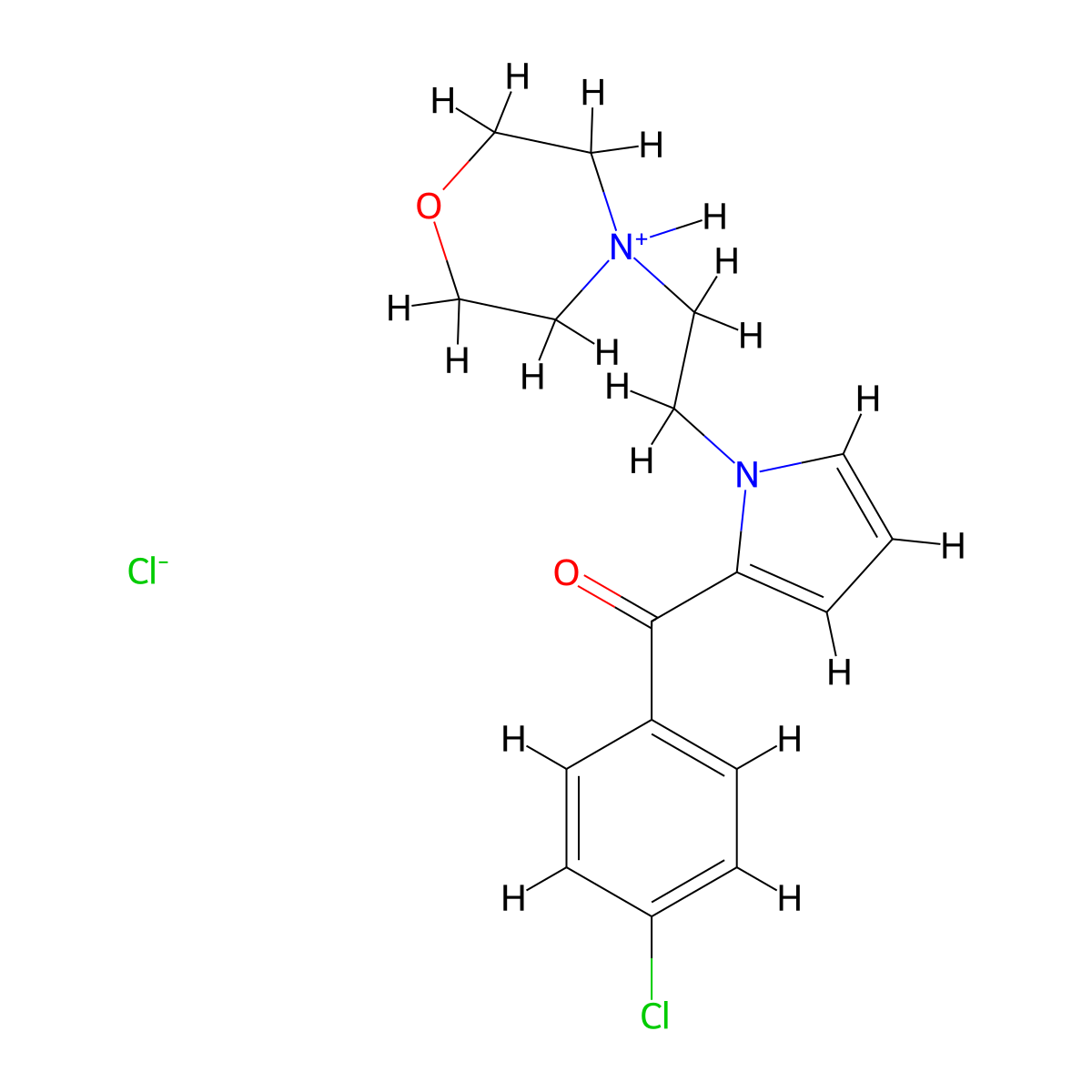 Ketone, p-chlorophenyl 1-(2-morpholinoethyl)pyrrol-2-yl, hydrochloride molecular structure, CAS 14415-66-8