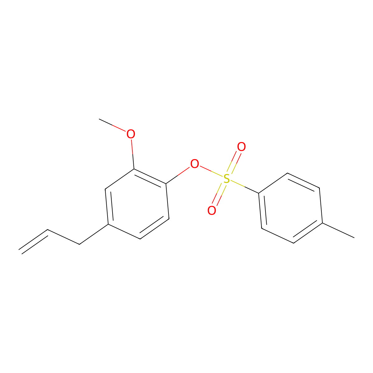 2-Methoxy-4-(prop-2-en-1-yl)phenyl 4-methylbenzene-1-sulfonate molecular structure, CAS 144150-79-8