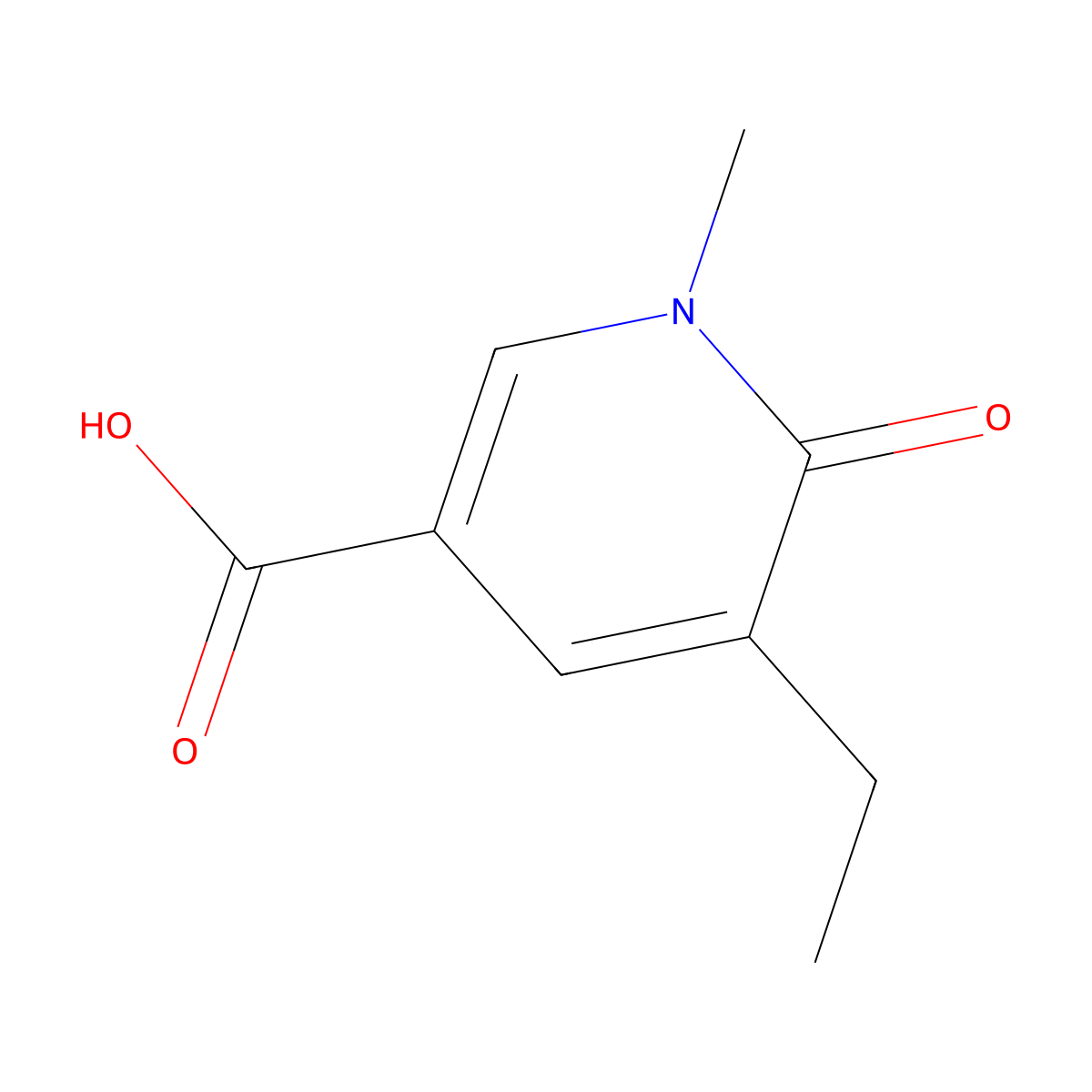 5-Ethyl-1-methyl-6-oxo-1,6-dihydropyridine-3-carboxylic acid molecular structure, CAS 144152-23-8