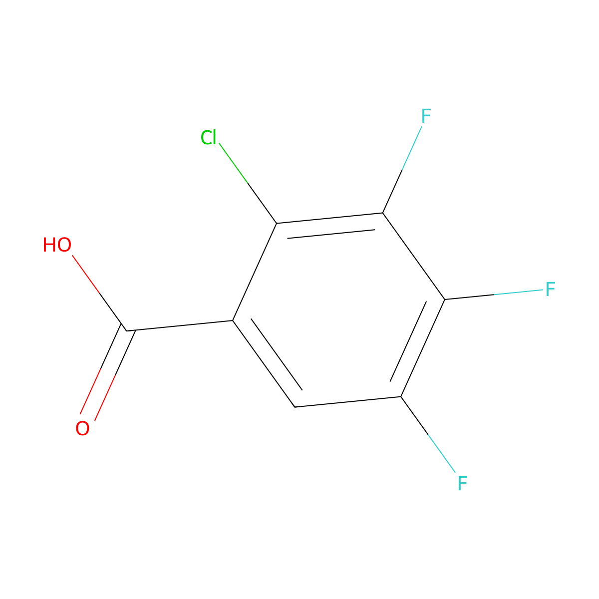 2-Chloro-3,4,5-trifluorobenzoic acid molecular structure, CAS 144154-31-4
