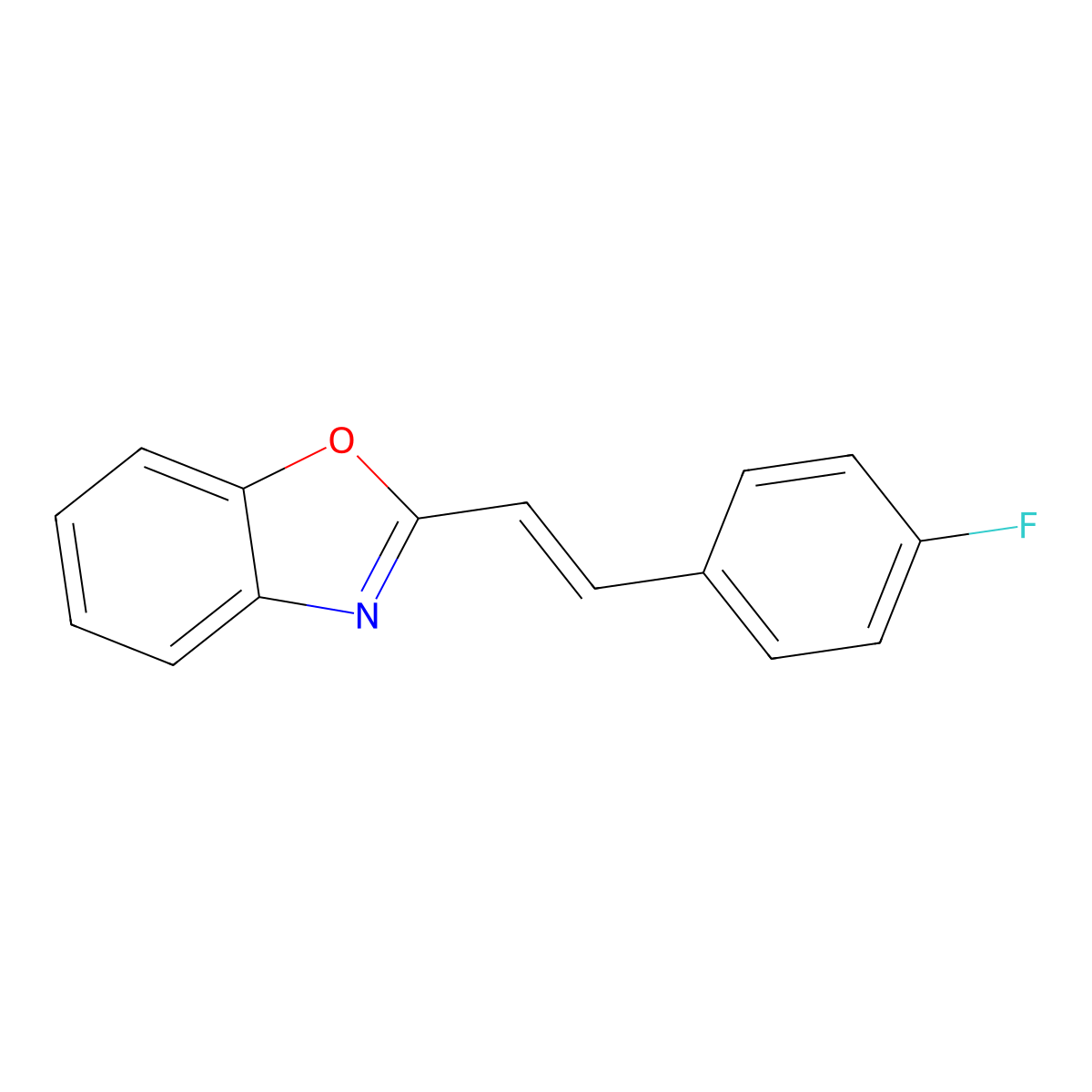 2-[(E)-2-(4-fluorophenyl)ethenyl]-1,3-benzoxazole molecular structure, CAS 144154-58-5