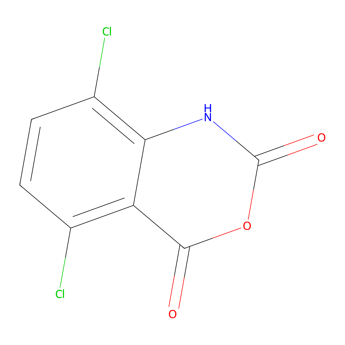 5,8-dichloro-2,4-dihydro-1H-3,1-benzoxazine-2,4-dione molecular structure, CAS 144155-85-1