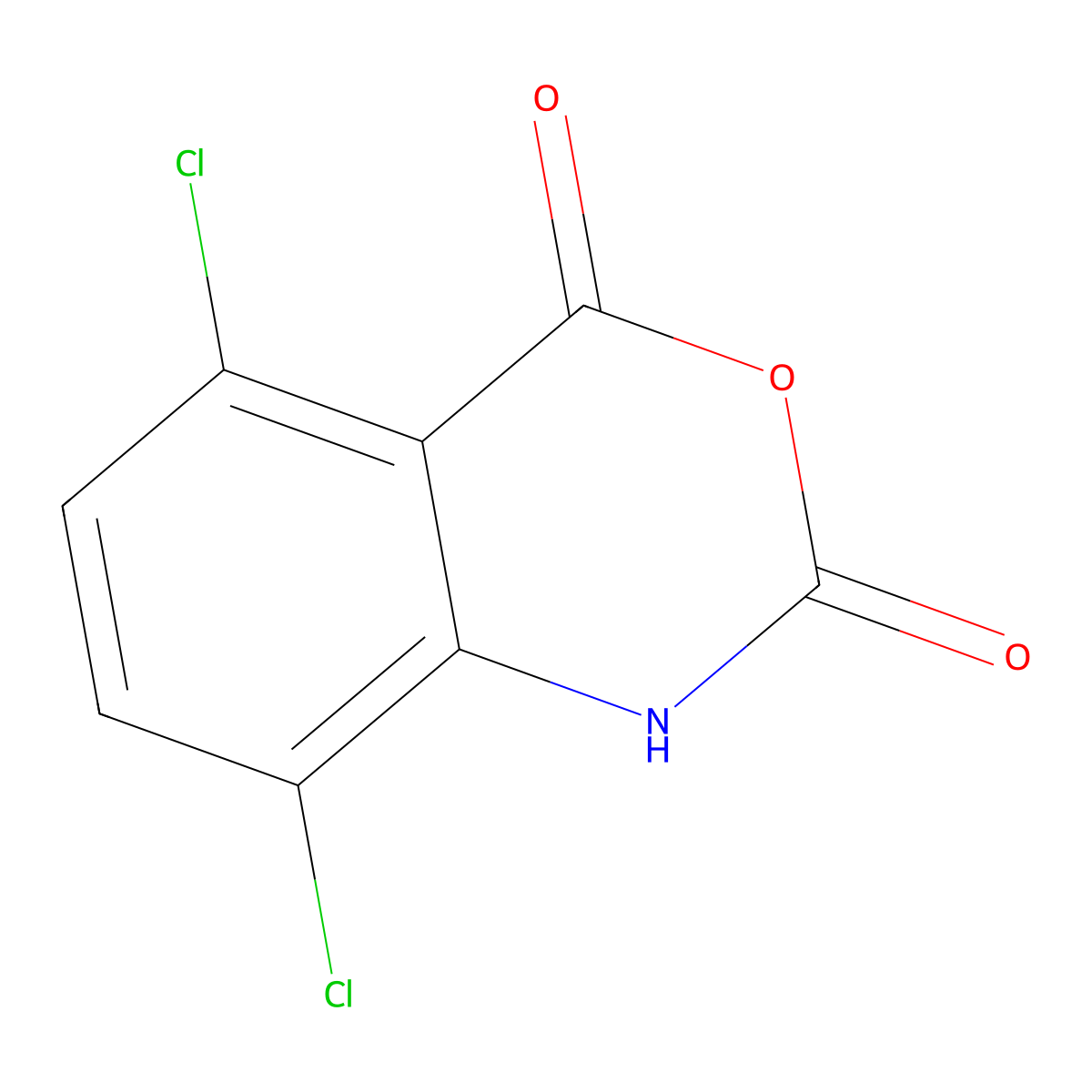 5,8-dichloro-2,4-dihydro-1H-3,1-benzoxazine-2,4-dione molecular structure, CAS 144155-85-1