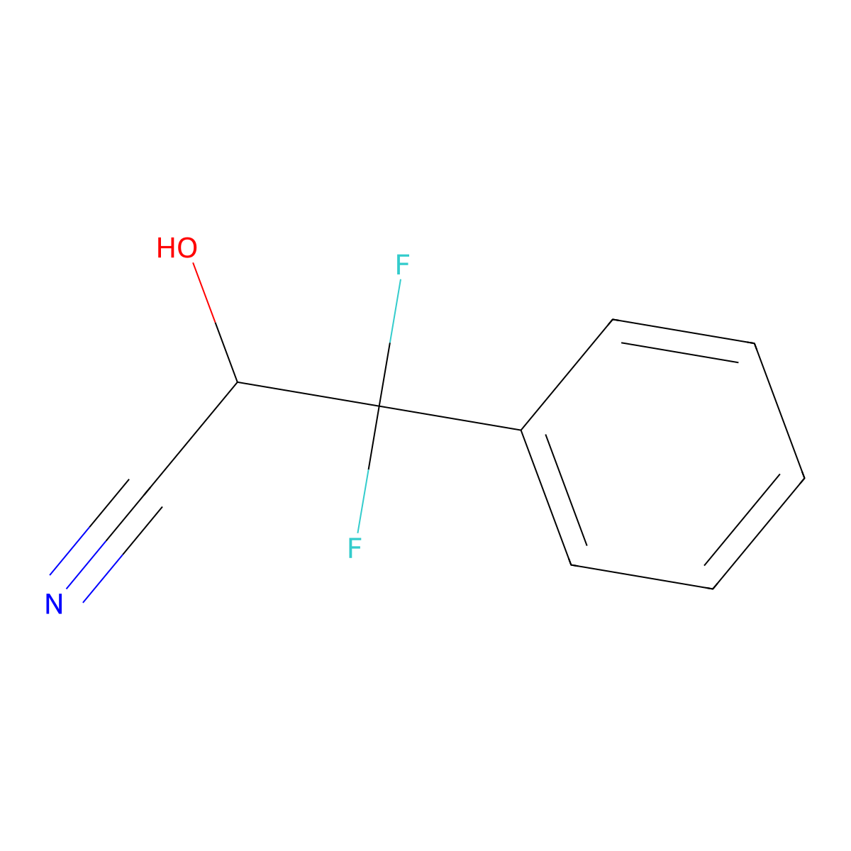 3,3-Difluoro-2-hydroxy-3-phenylpropanenitrile molecular structure, CAS 144156-69-4