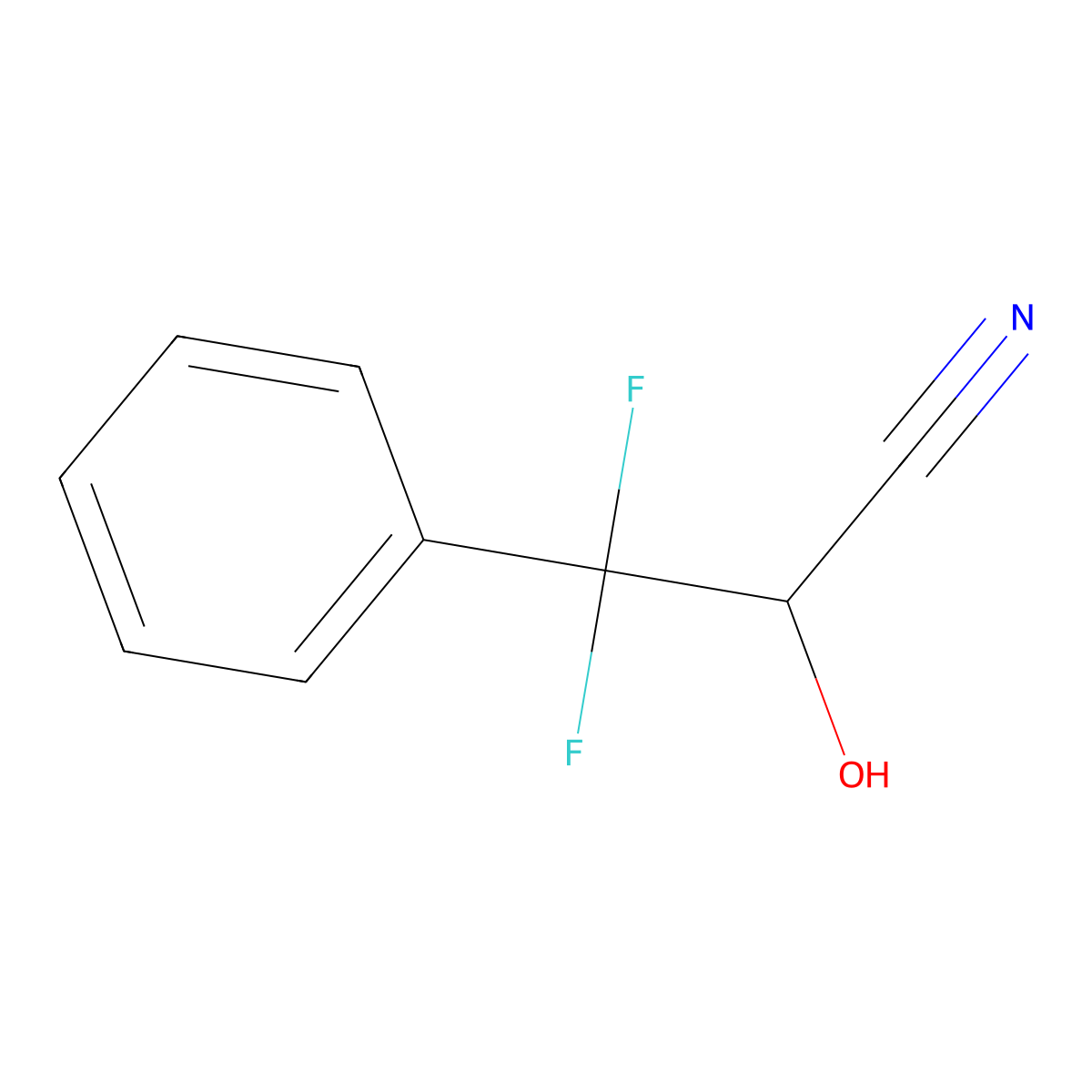3,3-Difluoro-2-hydroxy-3-phenylpropanenitrile molecular structure, CAS 144156-69-4