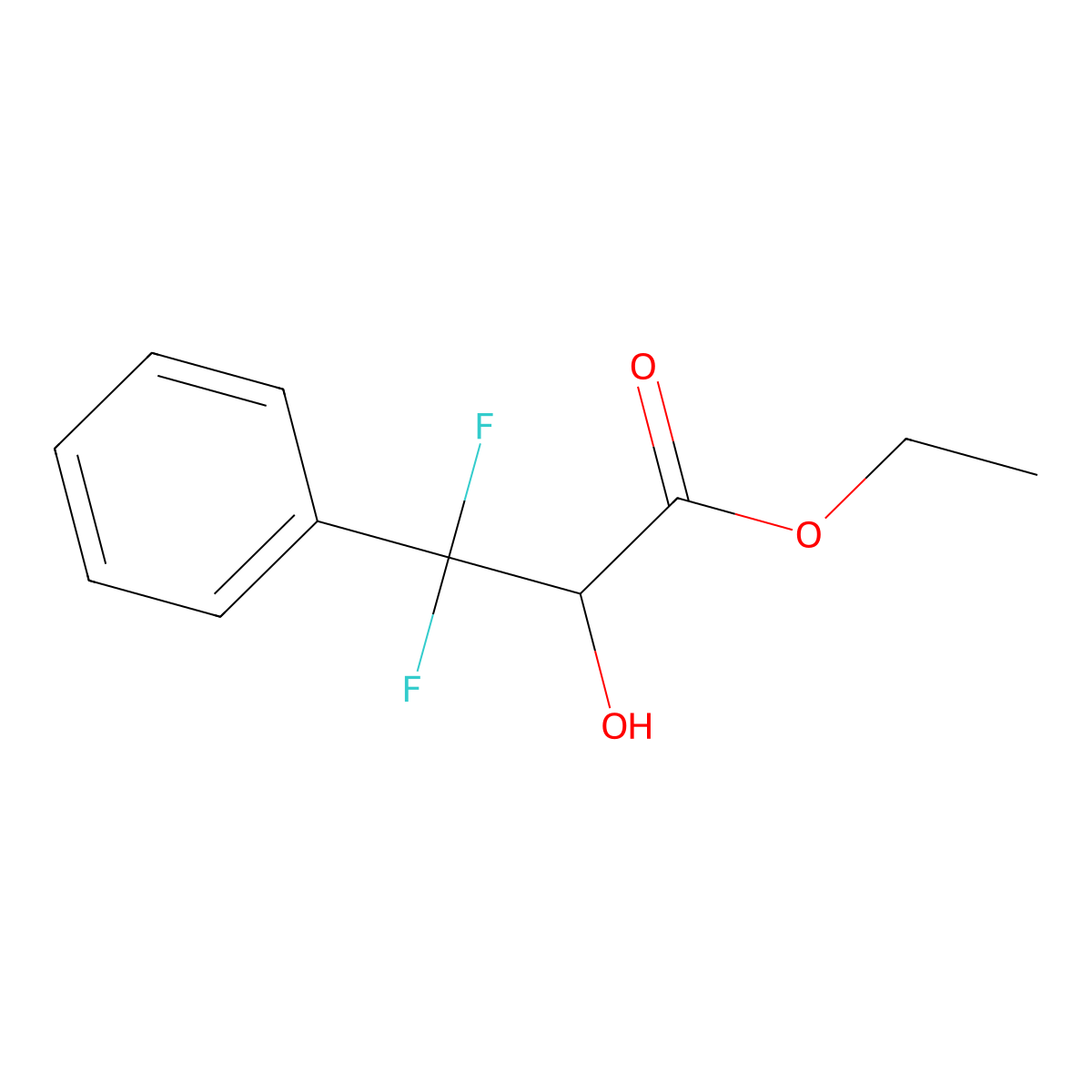Ethyl 3,3-difluoro-2-hydroxy-3-phenylpropanoate molecular structure, CAS 144156-71-8