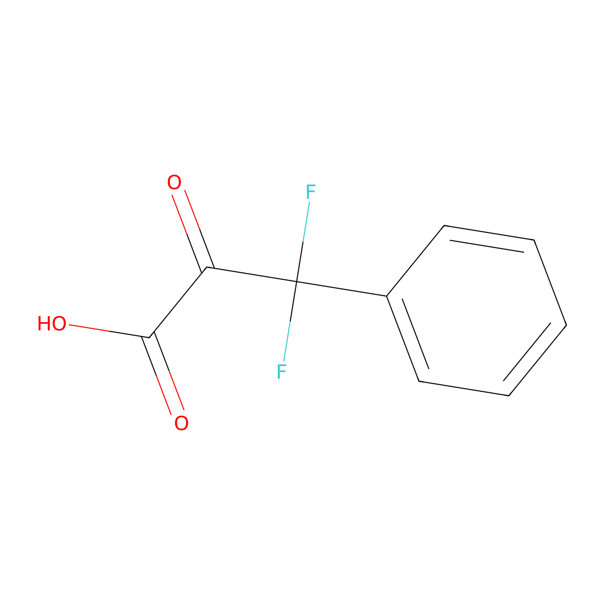 3,3-Difluoro-2-oxo-3-phenylpropanoic acid molecular structure, CAS 144156-73-0