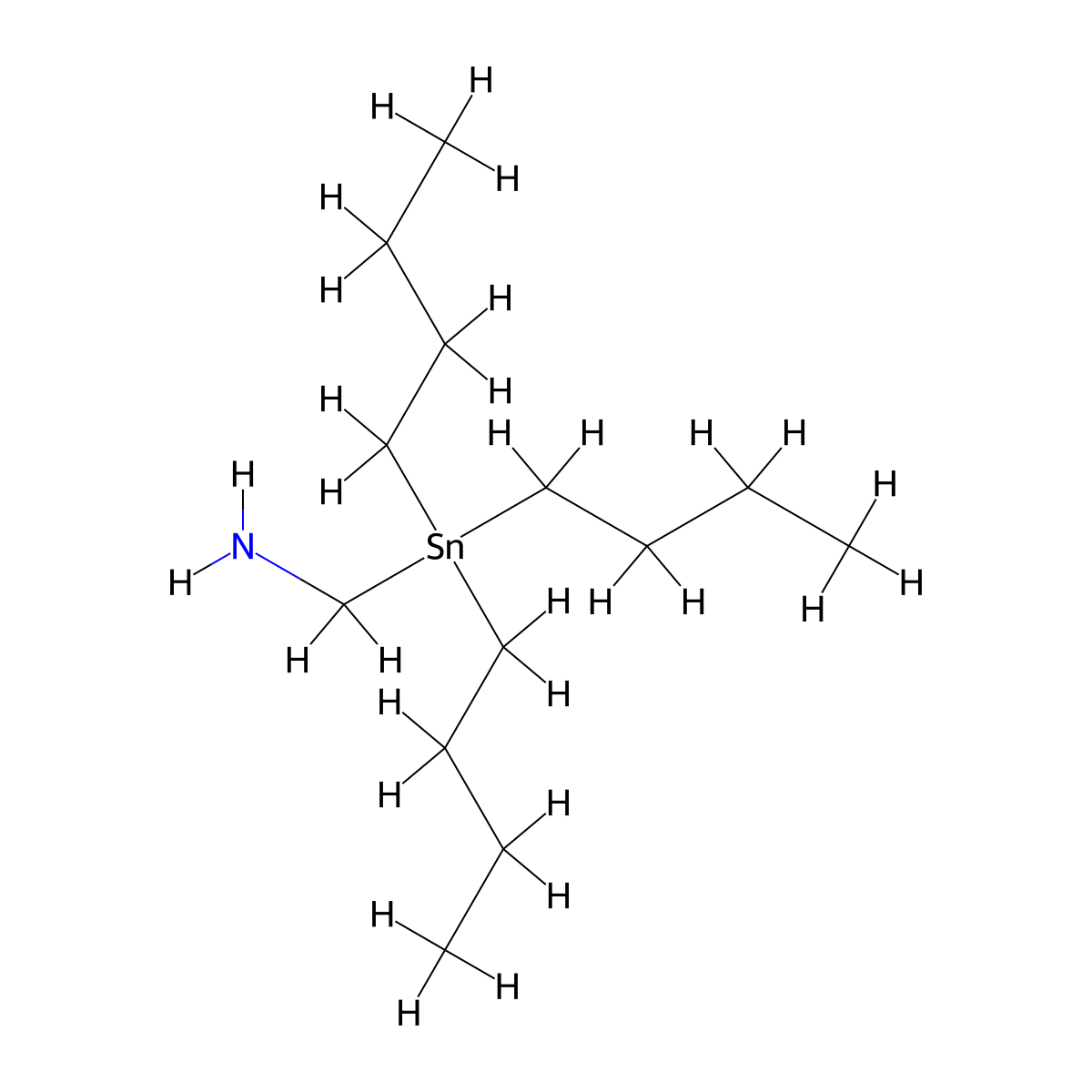 Tributylstannylmethanamine molecular structure, CAS 144157-78-8