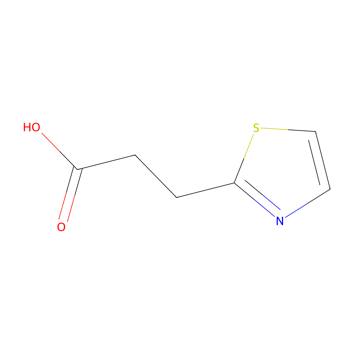 3-(1,3-Thiazol-2-yl)propanoic acid molecular structure, CAS 144163-65-5