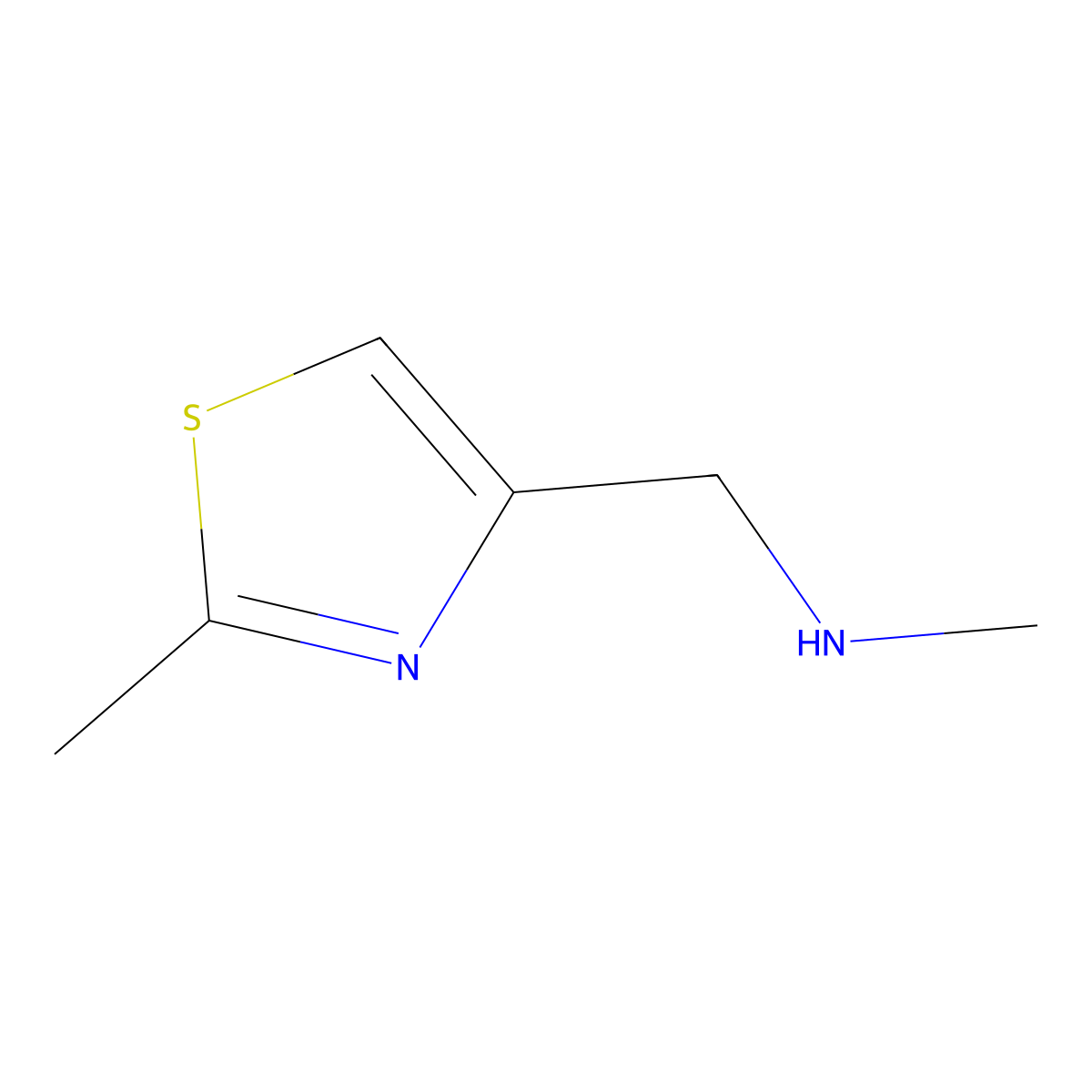 Methyl[(2-methyl-1,3-thiazol-4-yl)methyl]amine molecular structure, CAS 144163-81-5