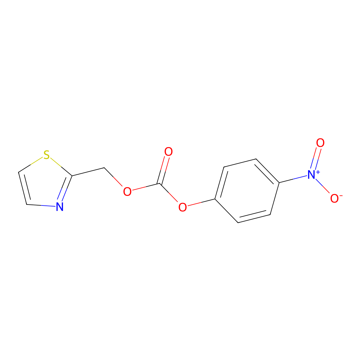 Carbonic acid, 4-nitrophenyl 2-thiazolylmethyl ester molecular structure, CAS 144163-94-0