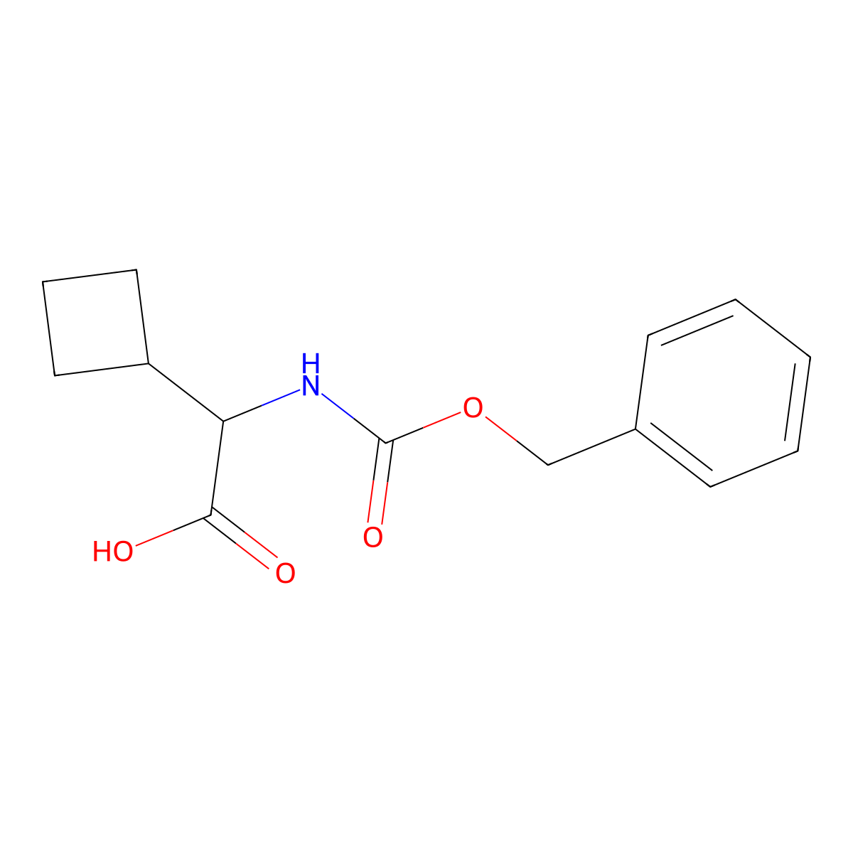 2-(Benzyloxycarbonylamino)-2-cyclobutyl-acetic acid molecular structure, CAS 144164-39-6