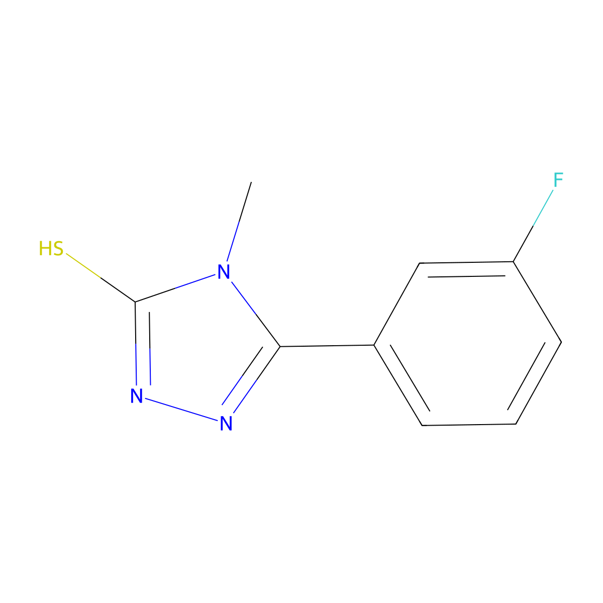 5-(3-fluorophenyl)-4-methyl-4H-1,2,4-triazole-3-thiol molecular structure, CAS 144165-22-0