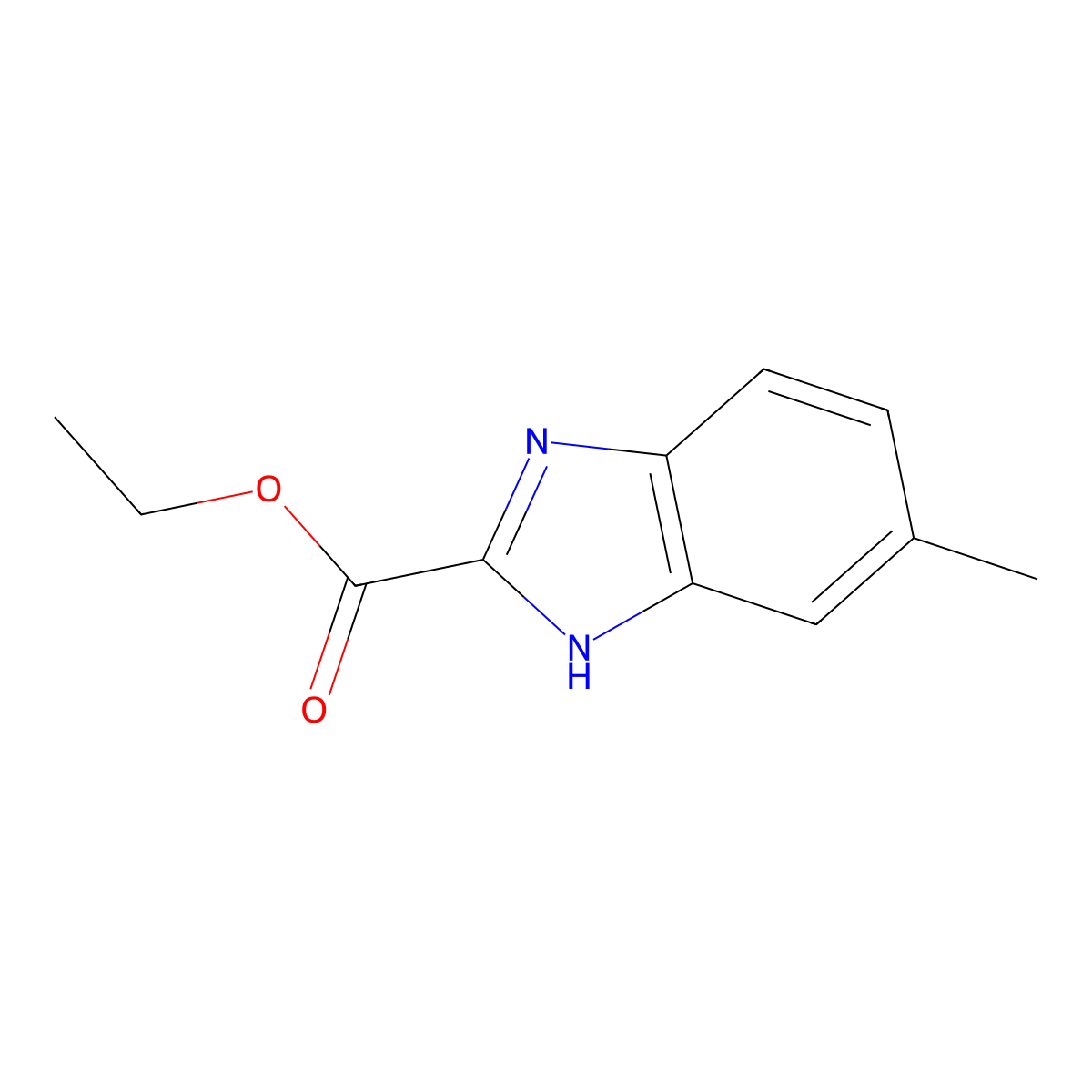 Ethyl 6-methyl-1H-benzimidazole-2-carboxylate molecular structure, CAS 144167-46-4