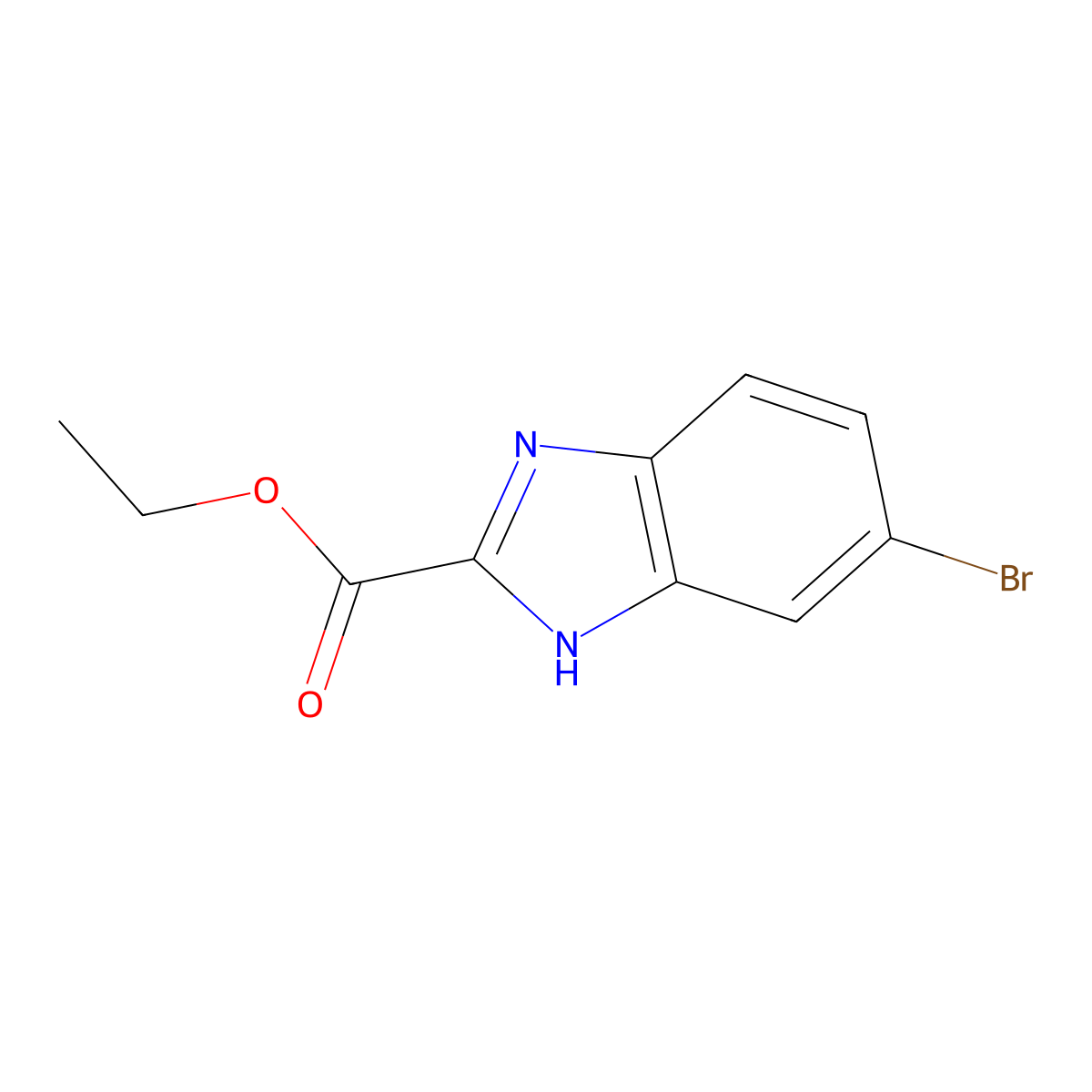 Ethyl 6-bromo-1H-benzimidazole-2-carboxylate molecular structure, CAS 144167-50-0