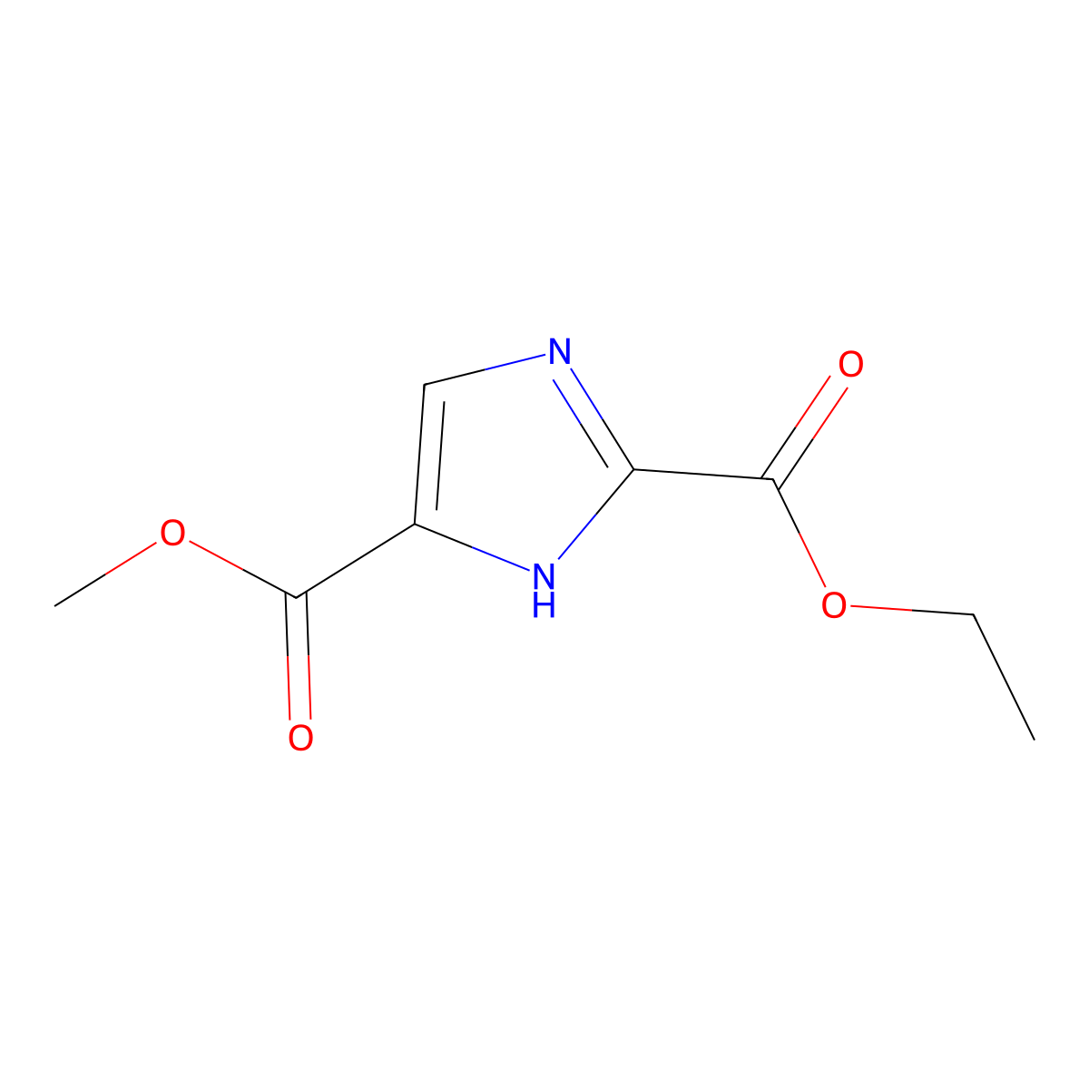 2-Ethyl 5-methyl 1H-imidazole-2,5-dicarboxylate molecular structure, CAS 144167-57-7
