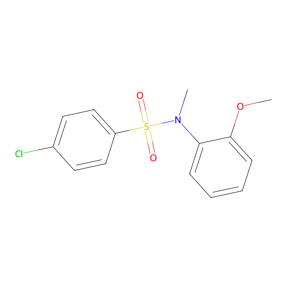 4-chloro-N-(2-methoxyphenyl)-N-methylbenzenesulfonamide molecular structure, CAS 14417-08-4