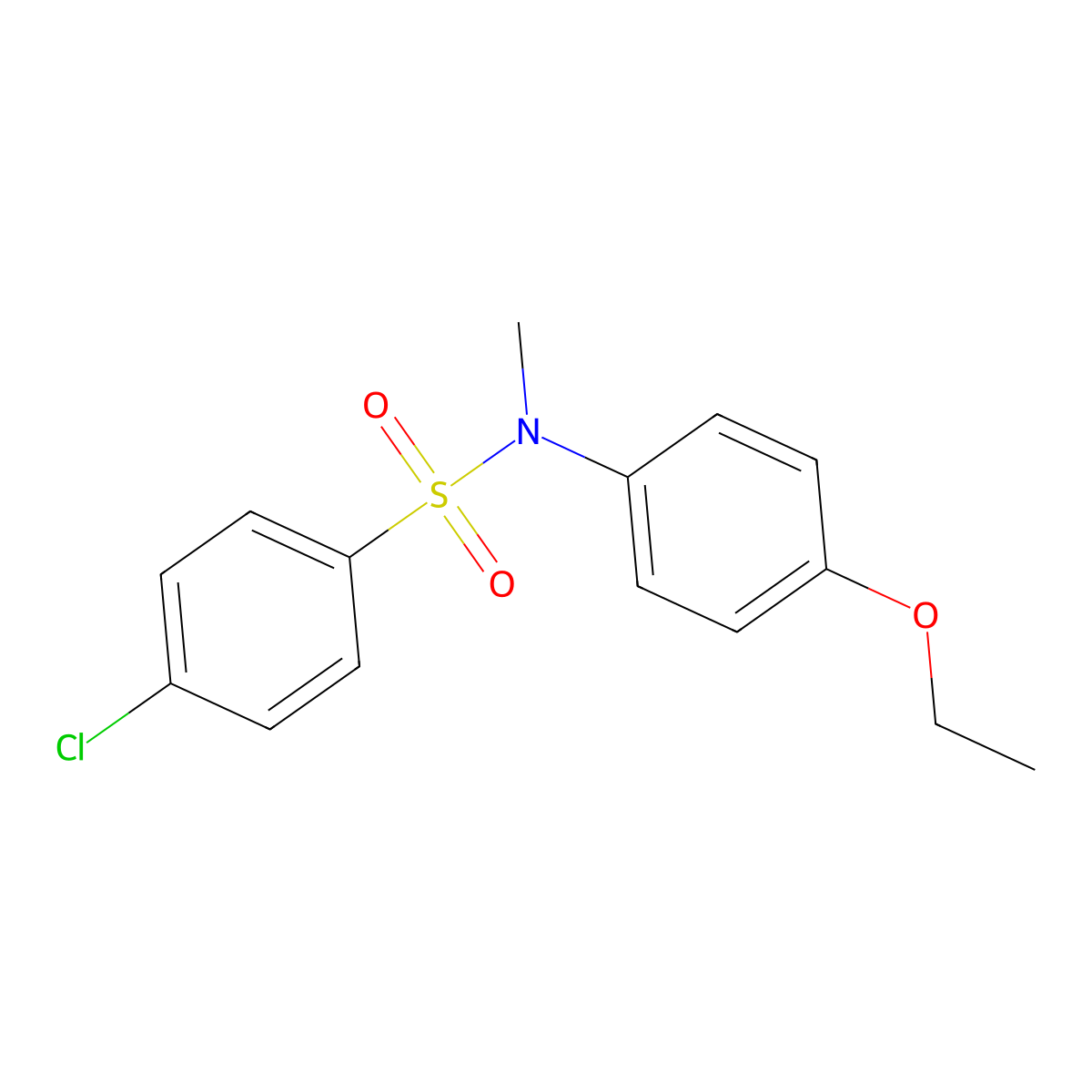 4-chloro-N-(4-ethoxyphenyl)-N-methylbenzenesulfonamide molecular structure, CAS 14417-09-5